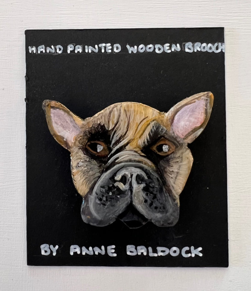 Brown French Bulldog Brooch