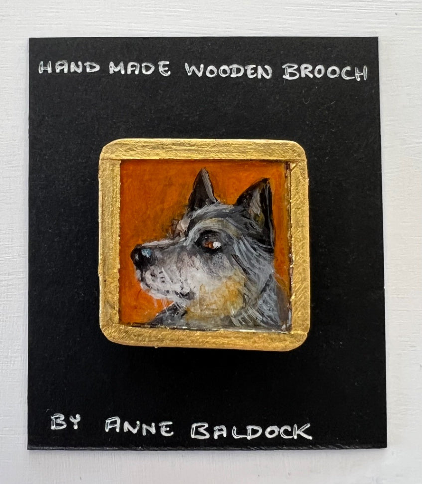 Kelpie In Frame Brooch