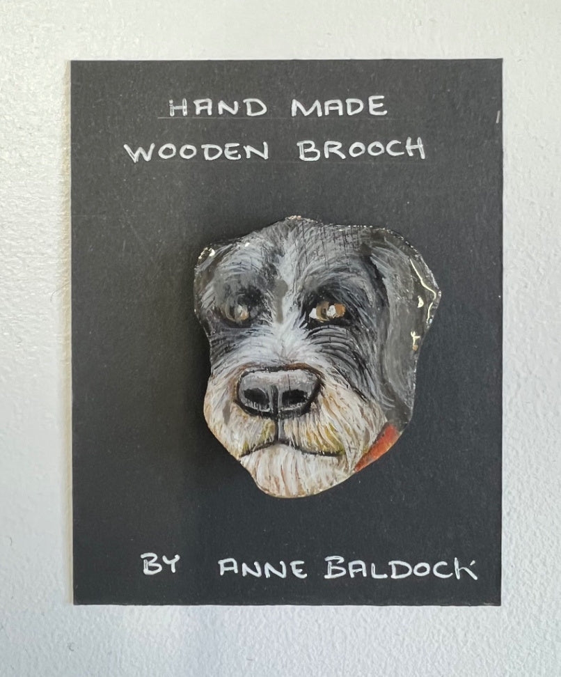 Beardie Dog Brooch